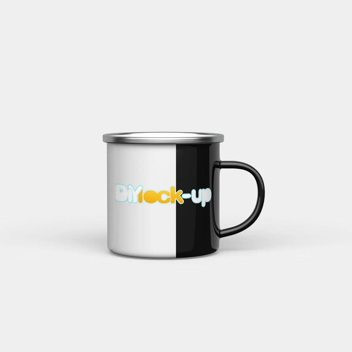 white and black enamel mug