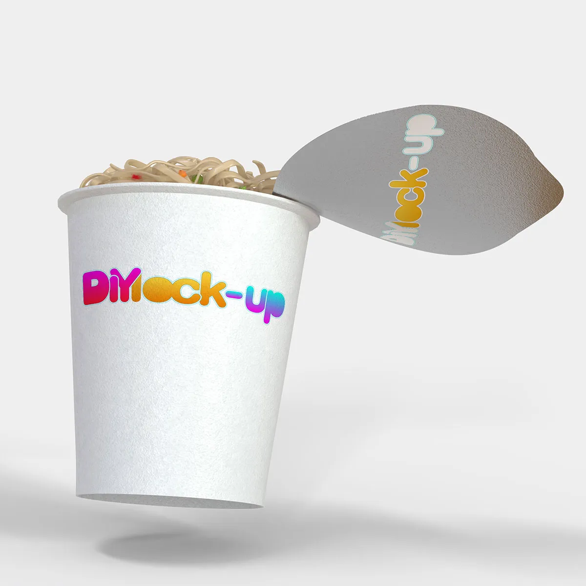 white foam cup of ramen with opened aluminium lid