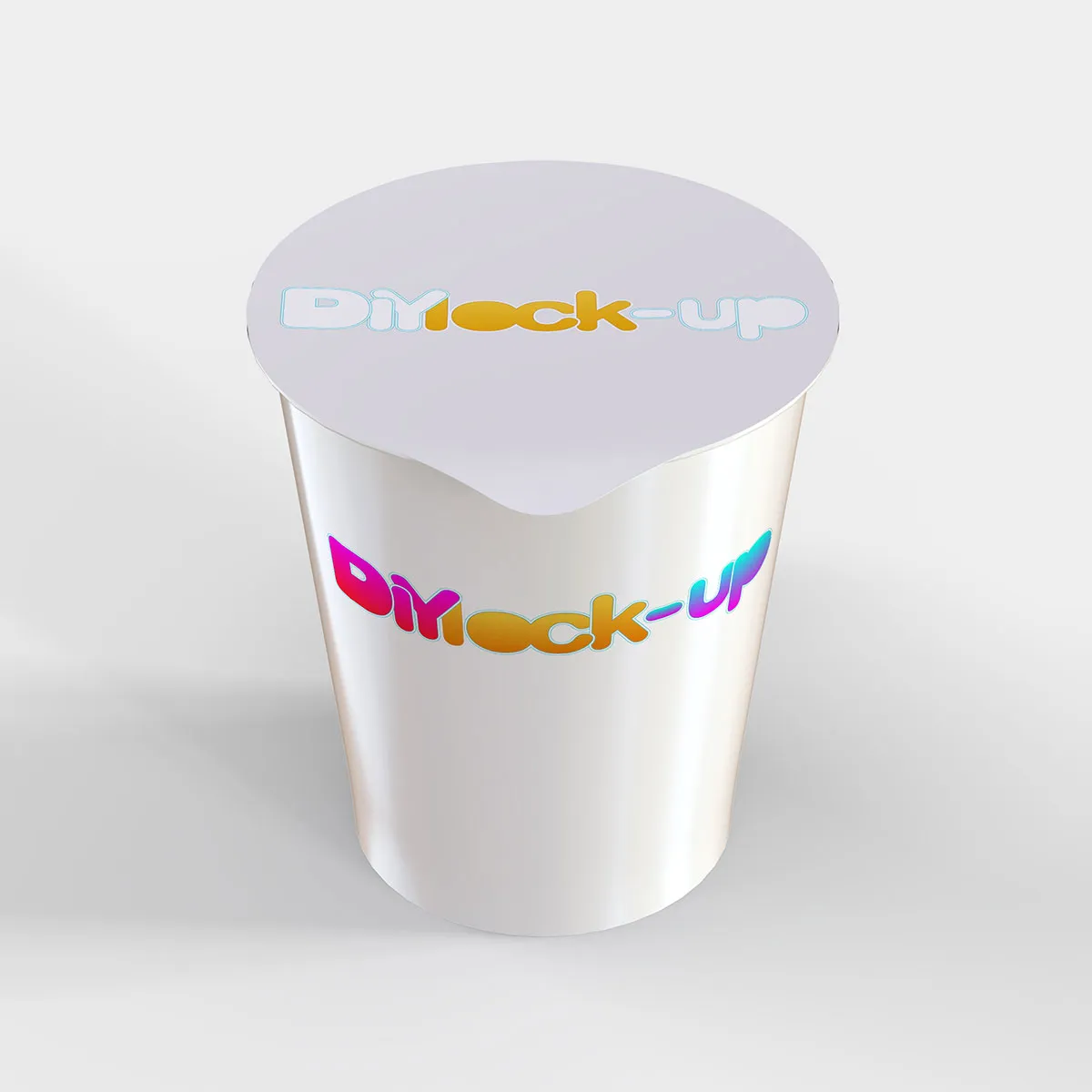 white cup of ramen from top angle