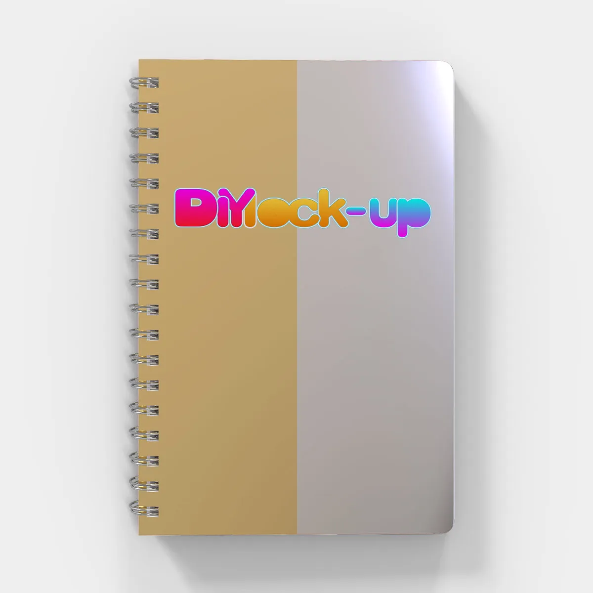 top view of a gold and silver notebook