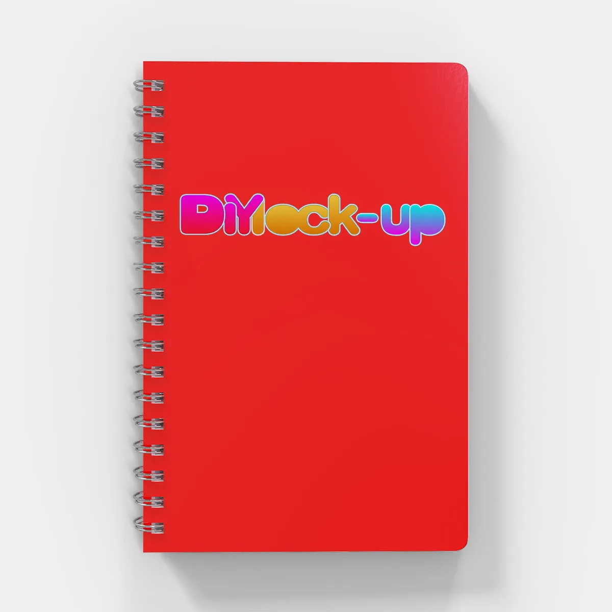top view of a red notebook
